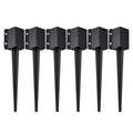Fence Post Anchor Ground Spike 6 Pack 24 x 4 x 4 In Metal Fence Stakes