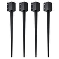 Fence Post Anchor Ground Spike 4 Pack 36 x 4 x 4 In Metal Fence Stakes