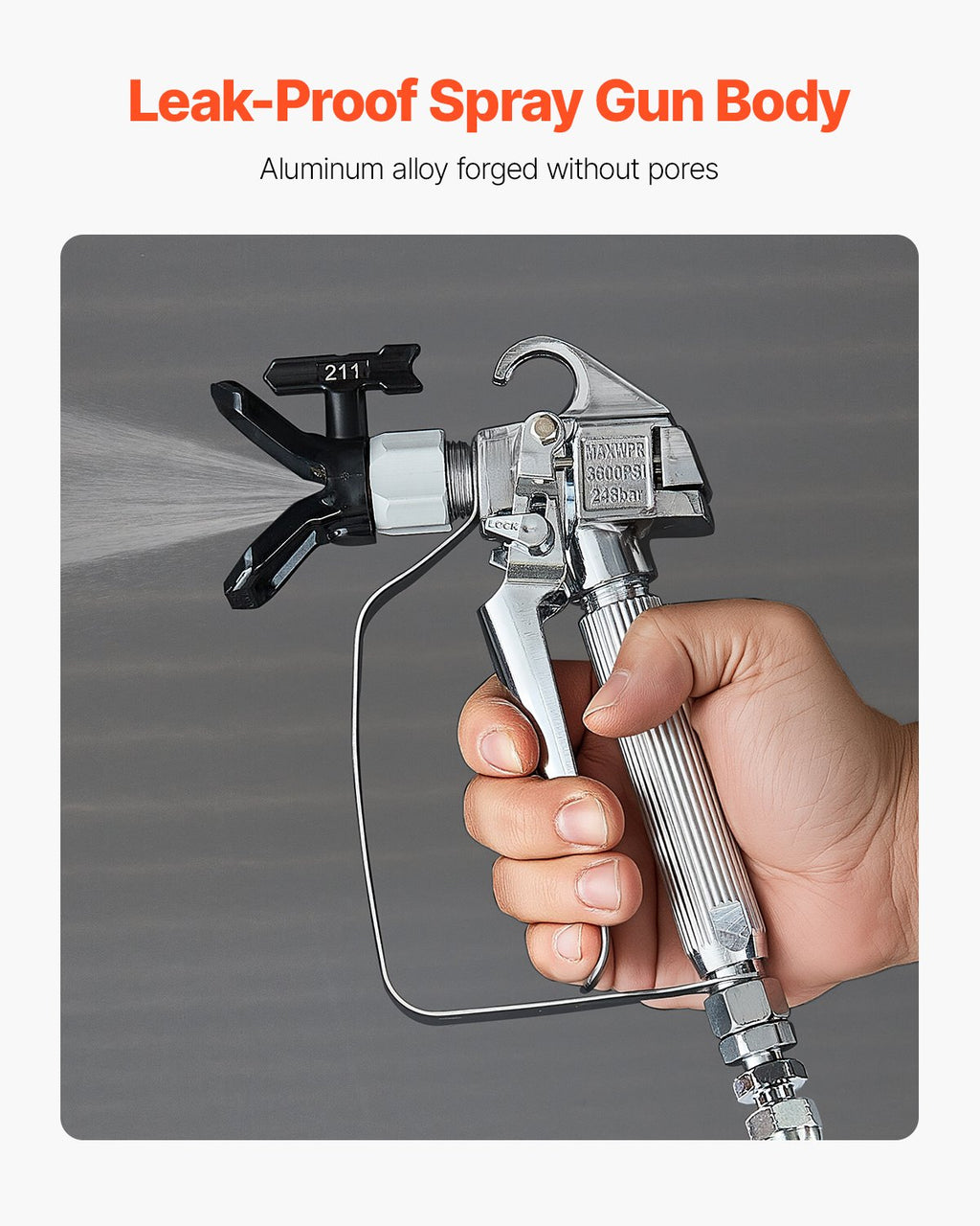 Airless Paint Spray Gun 3600PSI High Pressure Airless Spray Gun with 5Tips