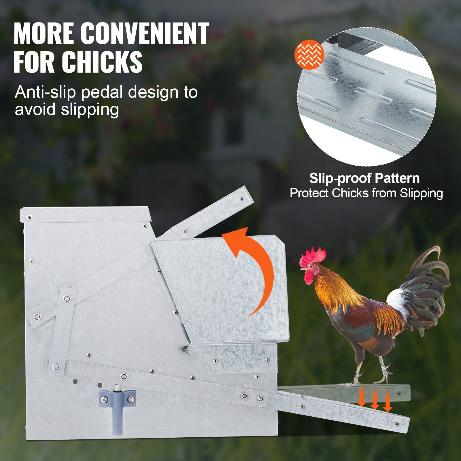 Automatic Chicken Feeder Galvanized Steel Poultry Feeder 25 lb 10 Chickens