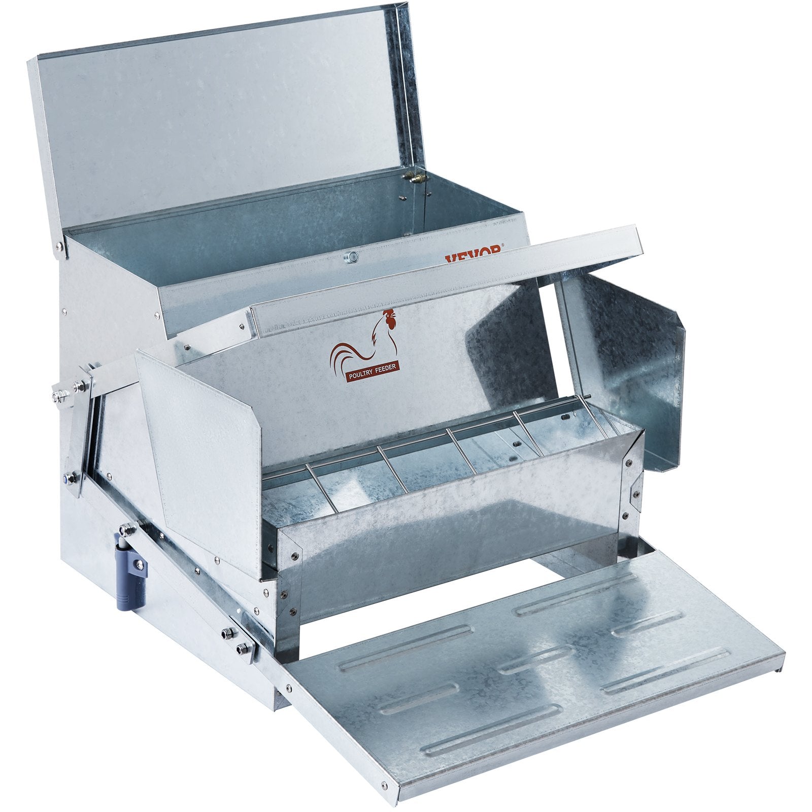Automatic Chicken Feeder Galvanized Steel Poultry Feeder 25 lb 10 Chickens
