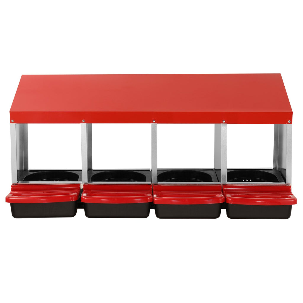 4-Compartment Chicken Nest Box Metal Box with Inclined Nesting Boxes