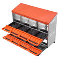 2 Tiers Chicken Nesting Boxes, 8 Compartments, Metal Egg Laying Boxes with Protective Collection Lids, Roll Out Nesting Box, Easy to Assemble, Ideal for Hens, Ducks, Chickens, and Other Poultry