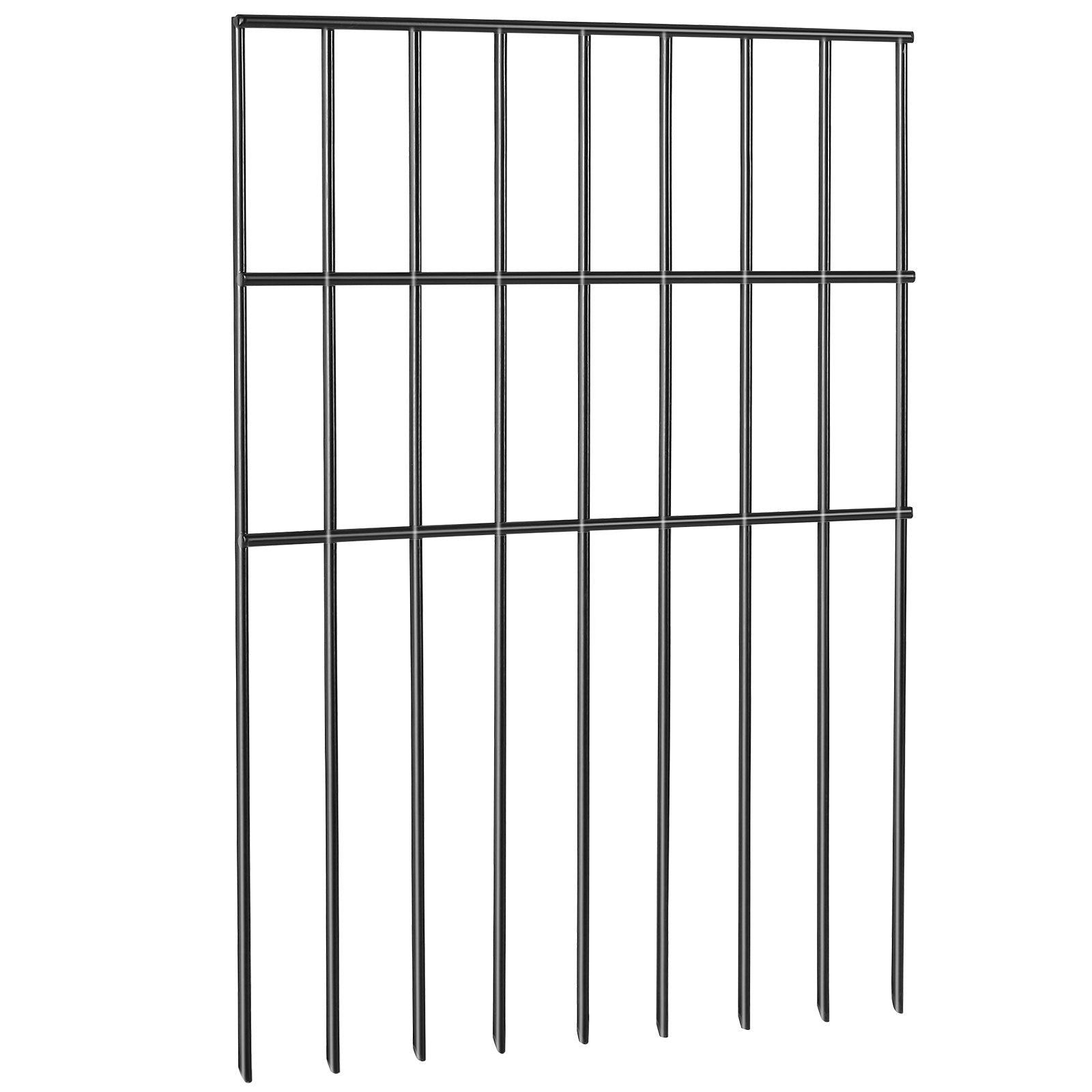Garden Fence, No Dig Fence 44(H)x33(L)cm Animal Barrier Fence, Underground Decorative Garden Fencing with 3.81 cm Spike Spacing, Metal Dog Fence for the Yard and Outdoor Patio, 28 Pack