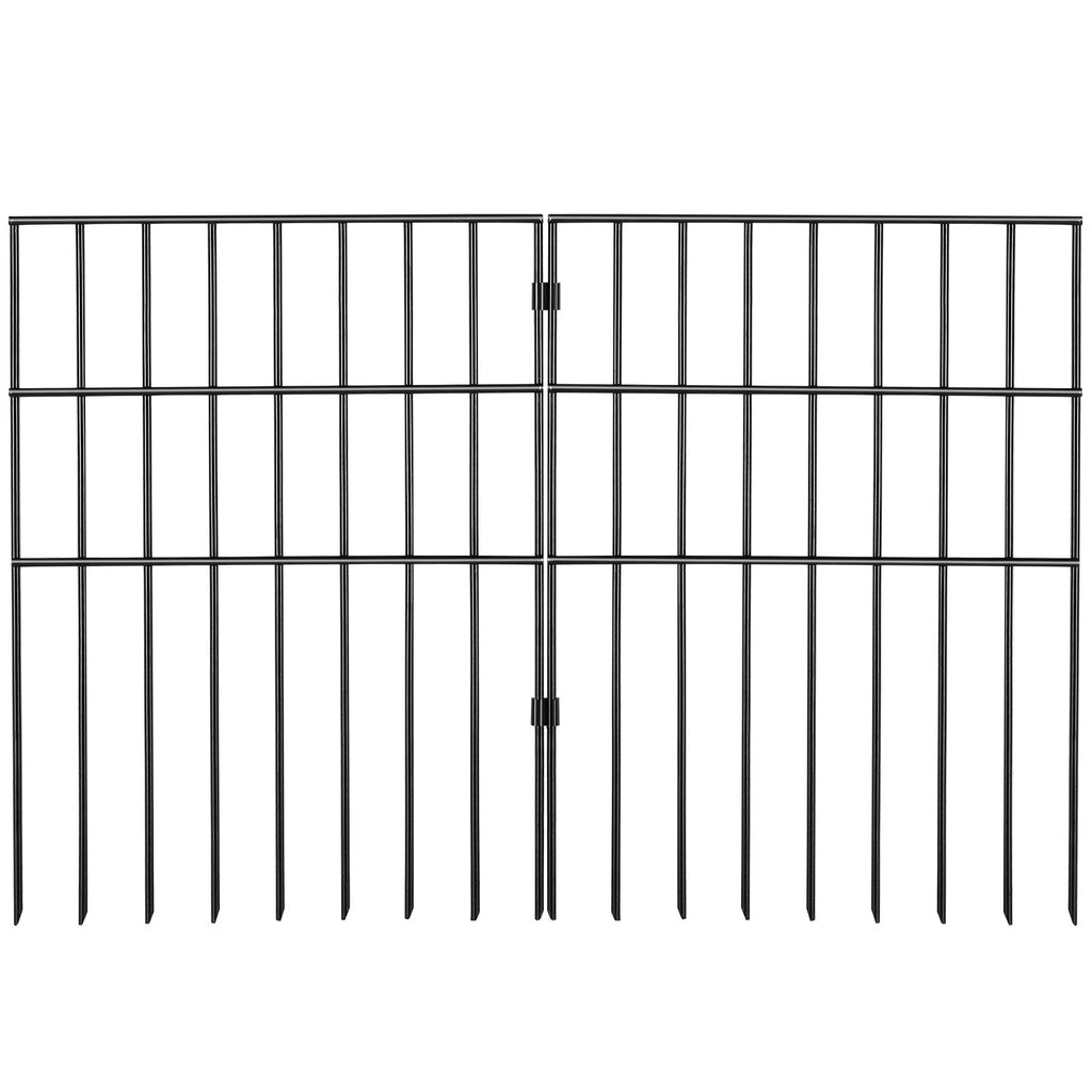 Garden Fence, No Dig Fence 44(H)x33(L)cm Animal Barrier Fence, Underground Decorative Garden Fencing with 3.81 cm Spike Spacing, Metal Dog Fence for the Yard and Outdoor Patio, 28 Pack