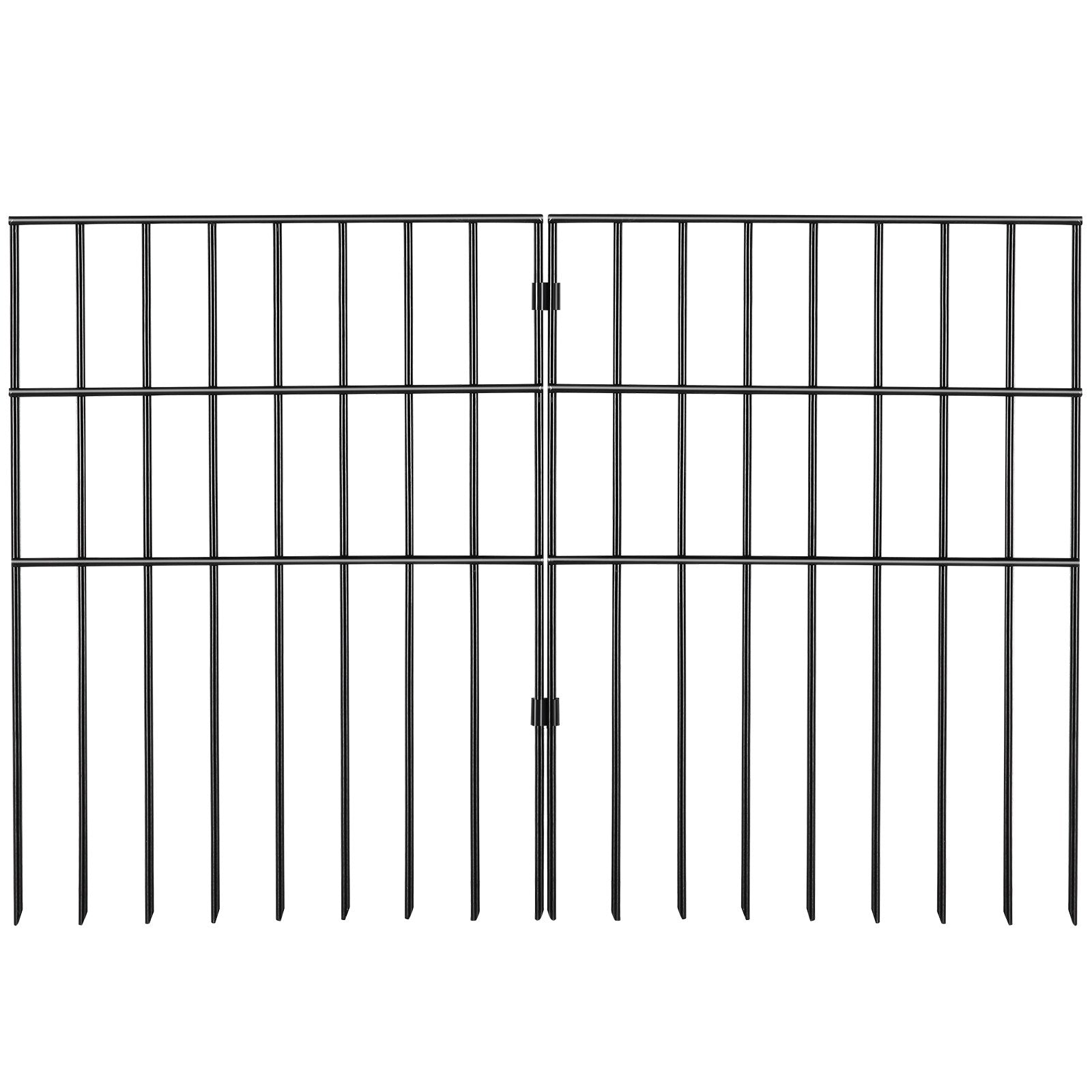 Garden Fence, No Dig Fence 44(H)x33(L)cm Animal Barrier Fence, Underground Decorative Garden Fencing with 3.81 cm Spike Spacing, Metal Dog Fence for the Yard and Outdoor Patio, 28 Pack