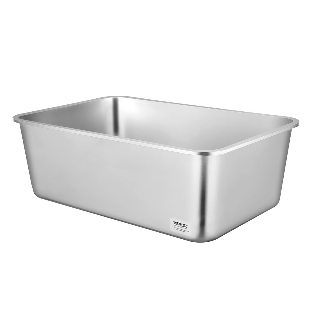 Cat Litter Box, 203 mm Deep, XL Extra Large Stainless Steel Cat Litter Box with Scoop, Wide Filtering Foot Board & High Sides, Enclosed Odor-Free Easy-to-Clean Litter Box, Fit for Big Cats