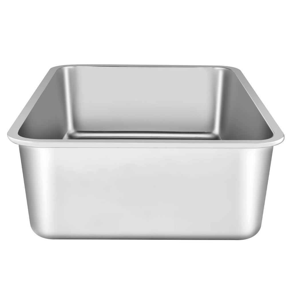Cat Litter Box, 152 mm Deep, XL Extra Large Stainless Steel Cat Litter Box with Scoop, Wide Filtering Foot Board & High Sides, Enclosed Odor-Free Easy-to-Clean Litter Box, Fit for Big Cats