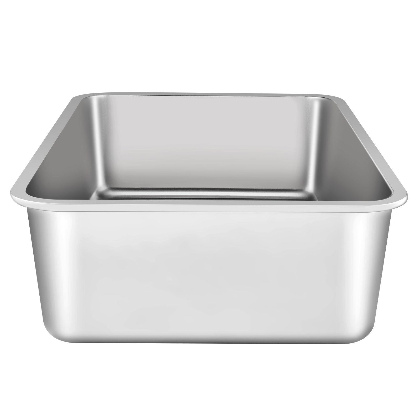 Cat Litter Box, 152 mm Deep, XL Extra Large Stainless Steel Cat Litter Box with Scoop, Wide Filtering Foot Board & High Sides, Enclosed Odor-Free Easy-to-Clean Litter Box, Fit for Big Cats