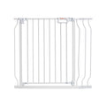 Baby Gate, 749-990 mm Extra Wide, 762 mm High, Dog Gate for Stairs Doorways and House, Easy Step Walk Thru Auto Close Child Gate Pet Security Gate with Pressure Mount Kit & Wall Mount Kit, White