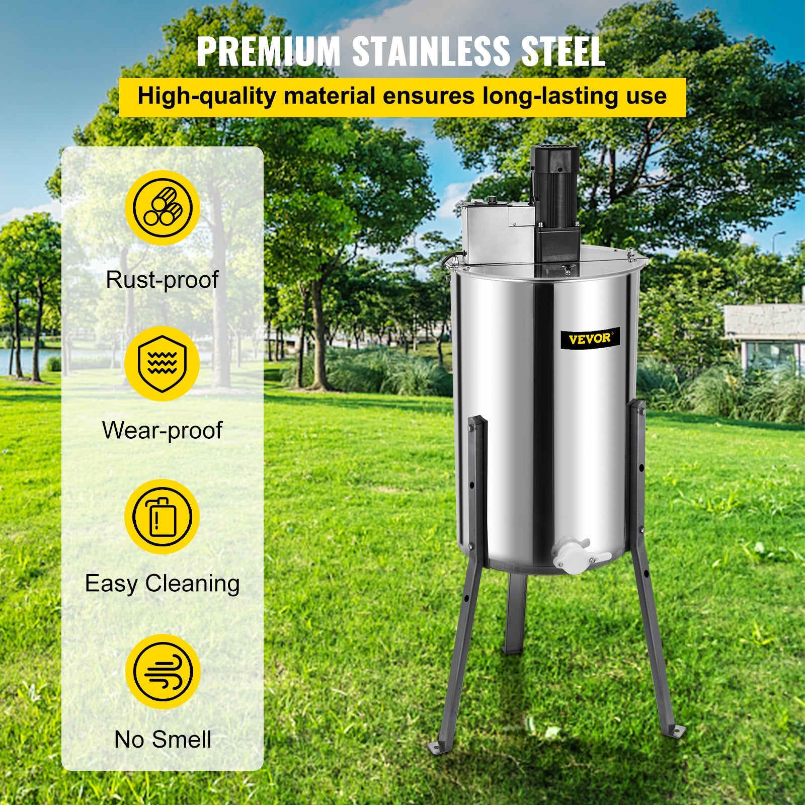 Brand New Large Two 2 Frame Stainless Steel Electric Honey Extractor