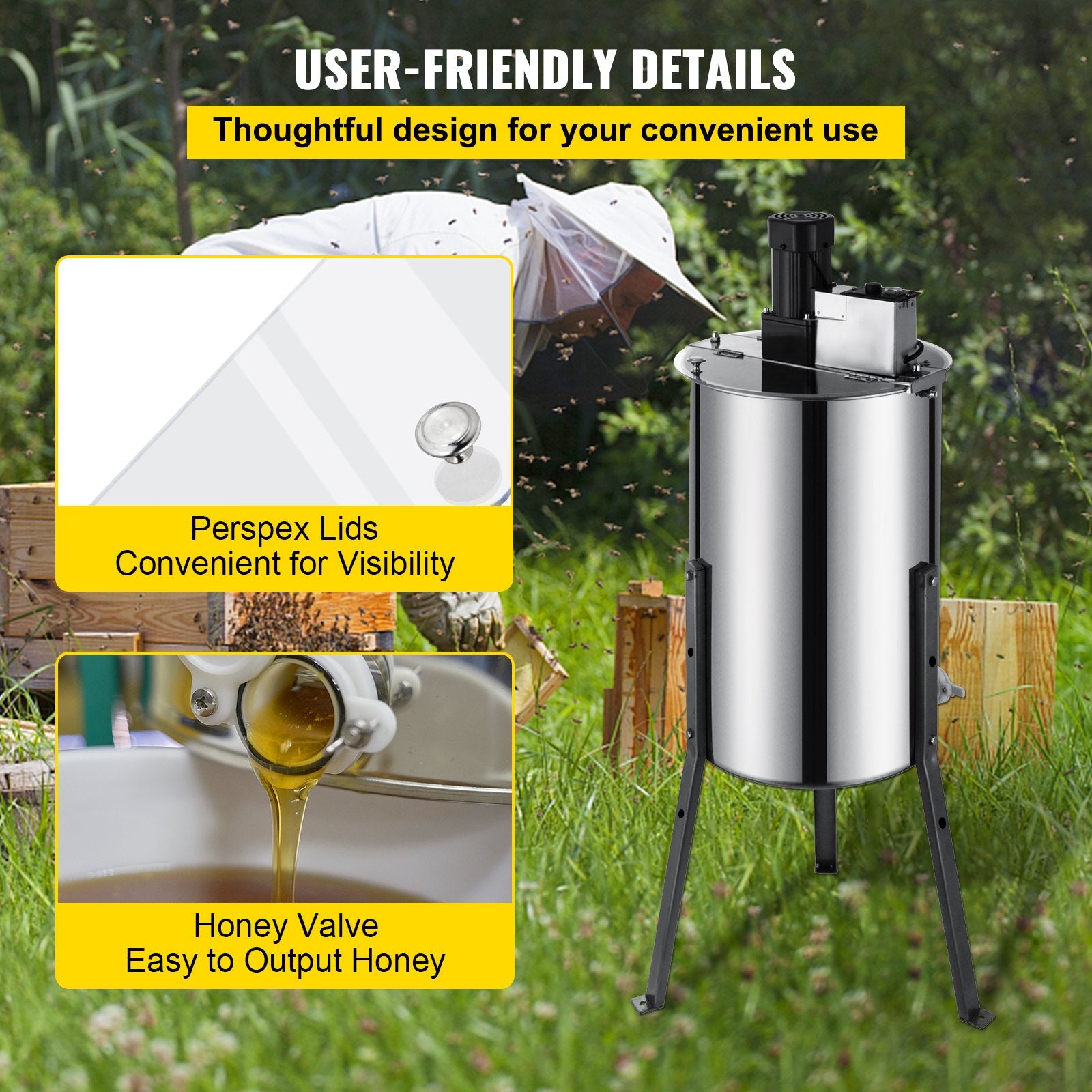 Brand New Large Two 2 Frame Stainless Steel Electric Honey Extractor