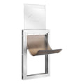 Pet Door, 21 x 30.3 cm Aluminum Frame with Lock and Flap System, Weatherproof Doggy Door, Easy to Install in Interior or Exterior Doors, Pet Door Suitable for Cat Doggie Kitties (White-Small)