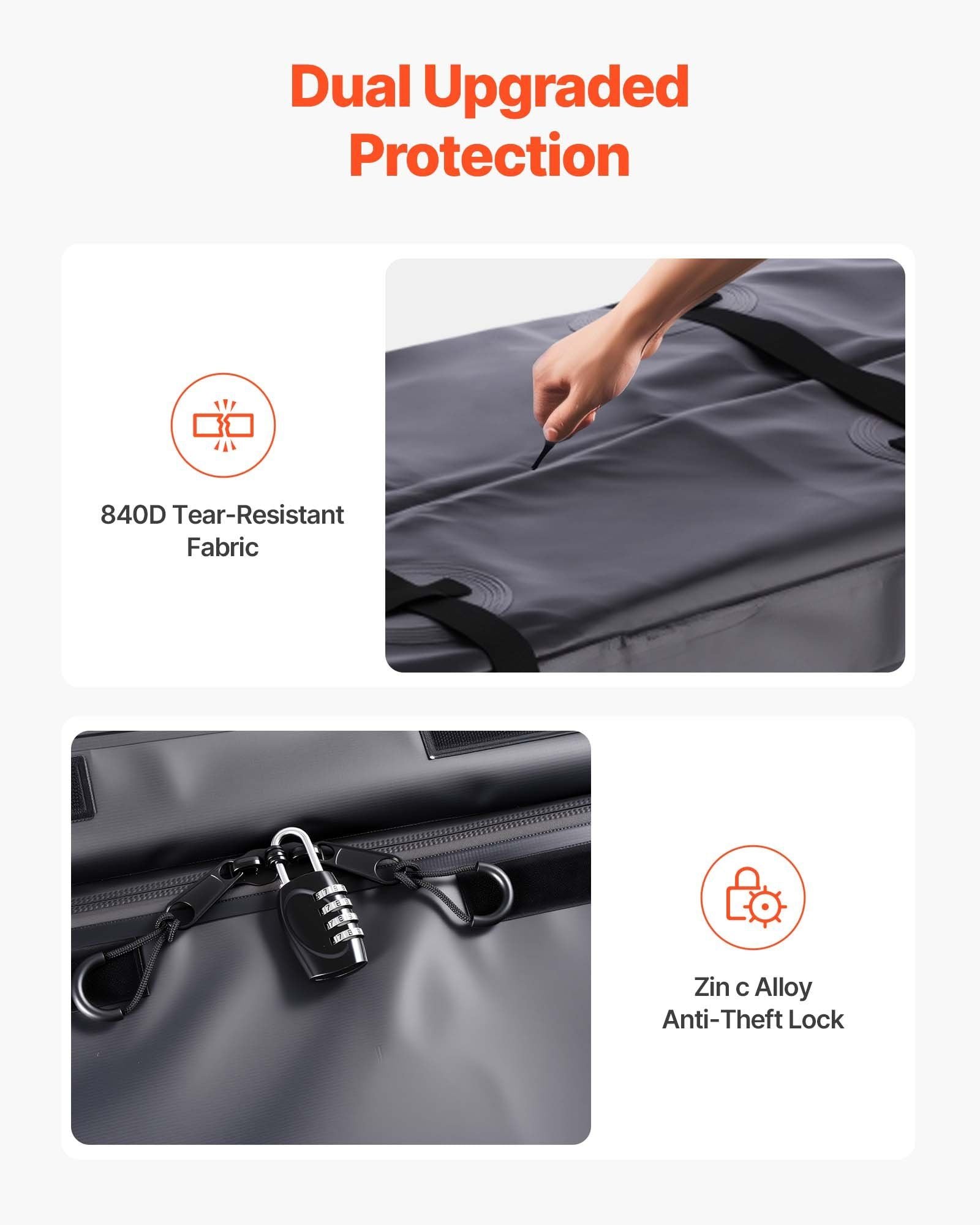 Hitch Cargo Carrier Bag, Waterproof 840D PVC, 152 x 61 x 77.8 cm (25 Cubic Feet), Heavy Duty Cargo Bag for Truck Bed Storage with Reinforced Straps, Suitable for Car SUV Vans Hitch Basket