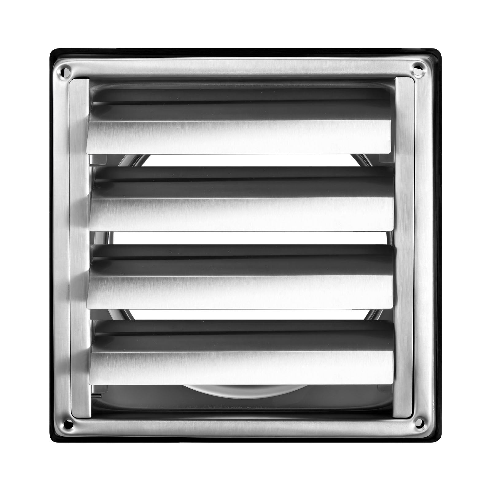 97mm Wall Vent Cover, Louvered Square AC Vent Gable Cover, Premium Stainless Steel & with Noise Reducing Rubber Gasket, for House,Bathroom,Garage,Kitchen,Basement (1 Pack, Silver)