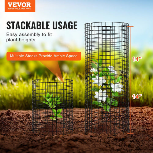 6 Pack Plant Protector from Animals, 320mm Dia. x 355mm H Chicken Wire Plant Protector, Plant Cages for Outdoor Plants, Flowers & Vegetables, Keeps Bunny Chicken Squirrels Out, 18pcs Metal Mesh