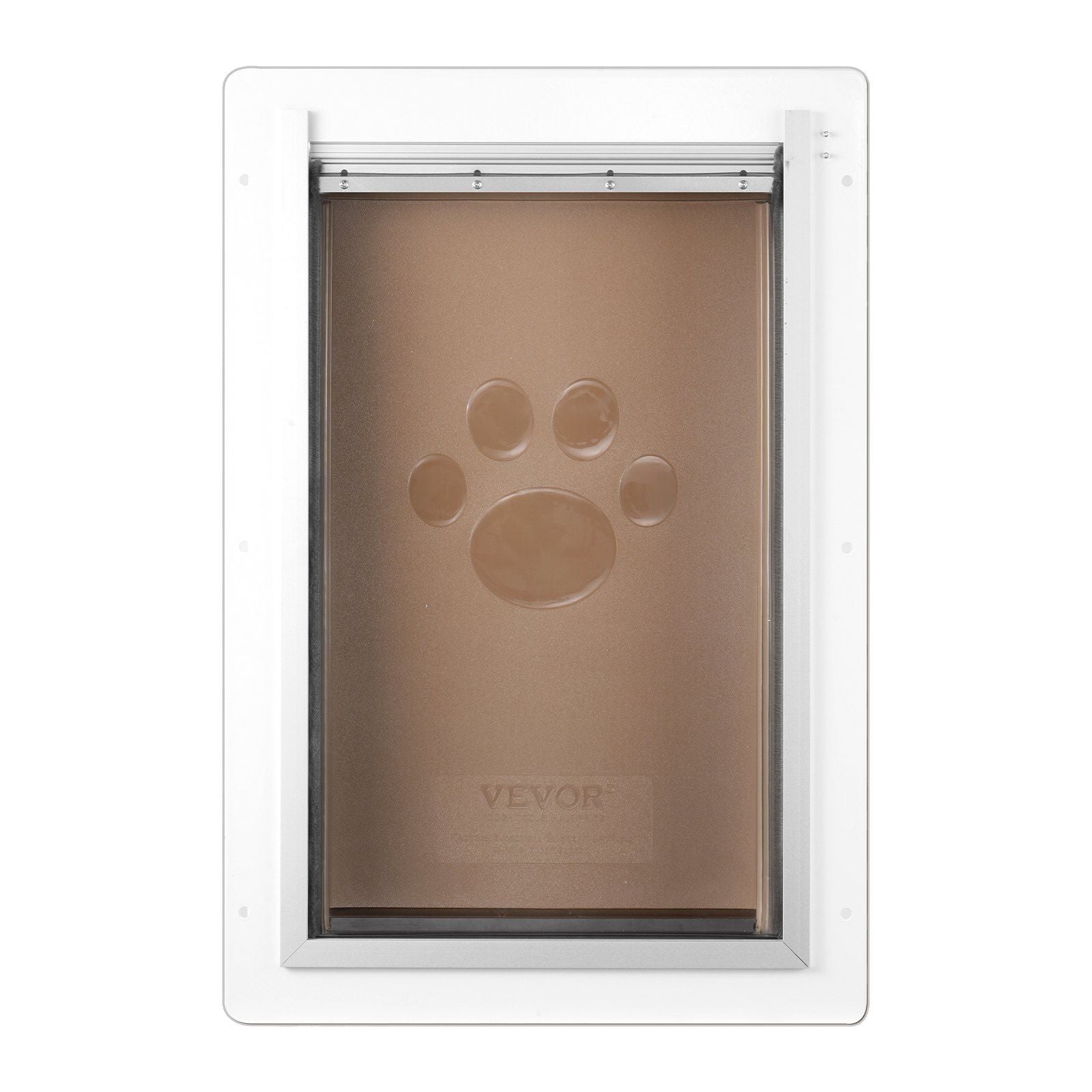 Pet Door, 23.6 x 33.5 cm Metal Frame with Lock and 3-Flap System, Weatherproof Doggy Door, Easy to Install in Interior or Exterior Walls, Pet Door Suitable for Cat Doggie Kitties (White-Small)
