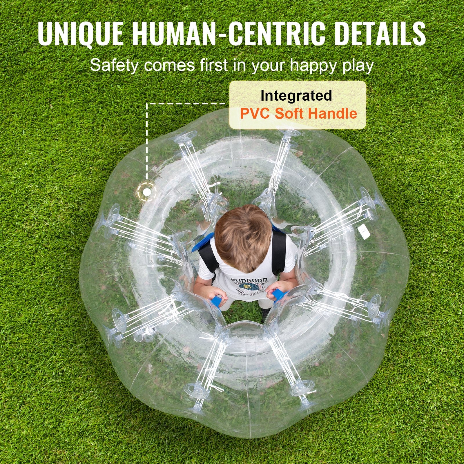 Inflatable Bumper Ball 1-Pack, 4FT/1.2M Body Sumo Zorb Balls for Teen & Adult, 0.8mm Thick PVC Human Hamster Bubble Balls for Outdoor Team Gaming Play, Bumper Bopper Toys for Garden, Yard, Park