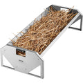 Livestock Feeding Trough, 22 Gallon Capacity, 45" Hay Feeder, Heavy Duty Steel Livestock Trough, Galvanized Steel Sheep Feeder Trough Feeding up to 10 Goats for Horse Sheep Hog Farm Sheds Pen