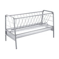 Livestock Hay Feeder, 2 in 1 Grain & Hay Feeder, 300L Capacity, 147 cm Long Goat Pasture Feeding with Deeper Feeding Pan, Heavy Duty Steel Grain Holder for Sheep Sheds, Farms, Horse Barns, Yards