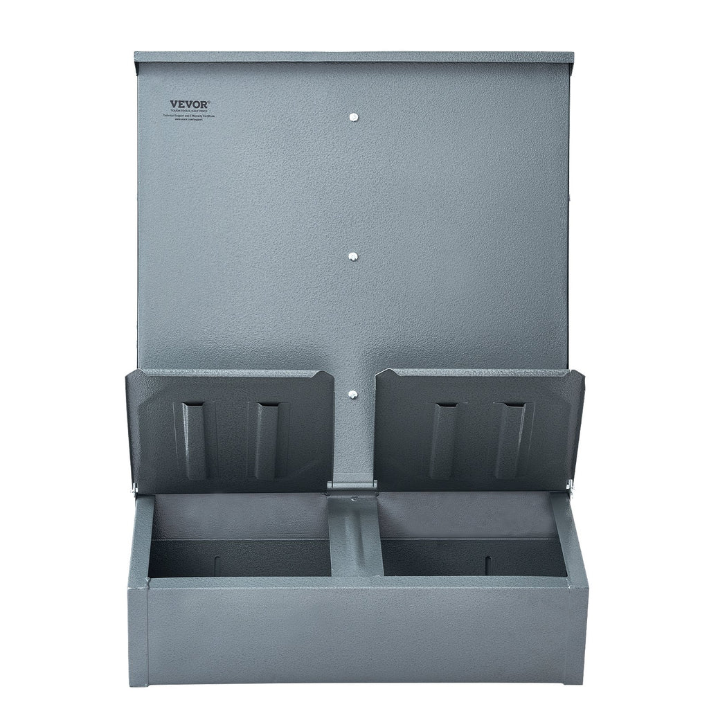Hog Feeder 3.7 Bushel Metal Double Door Pig Feeder Feeding up to 8 Hogs