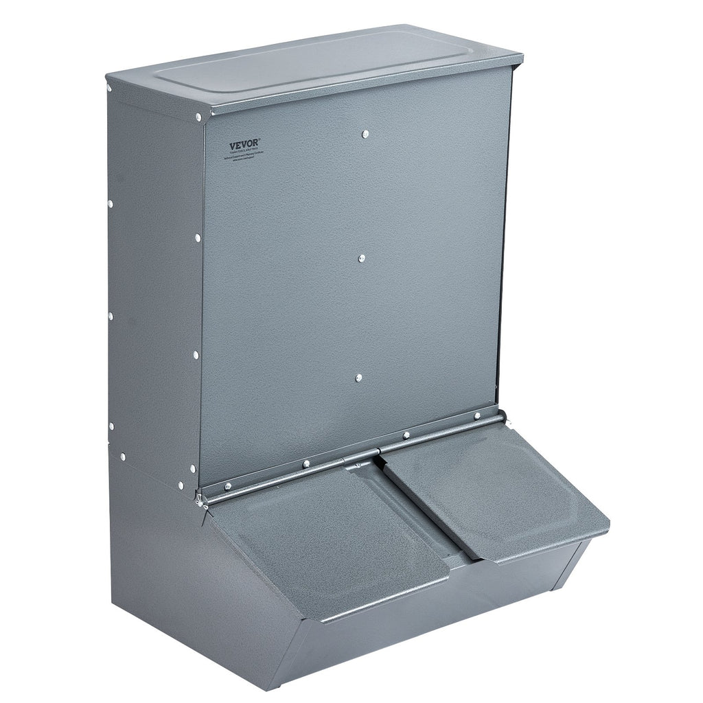 Hog Feeder 3.7 Bushel Metal Double Door Pig Feeder Feeding up to 8 Hogs