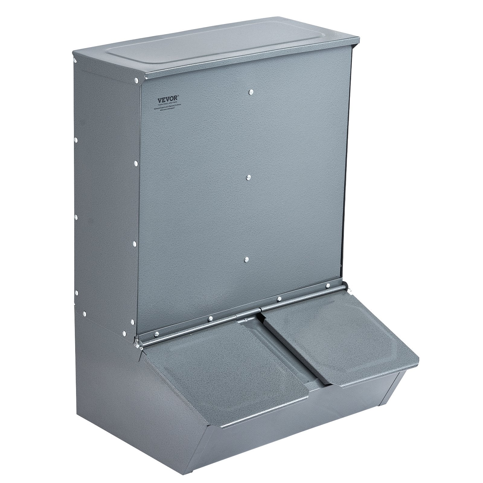 Hog Feeder 3.7 Bushel Metal Double Door Pig Feeder Feeding up to 8 Hogs