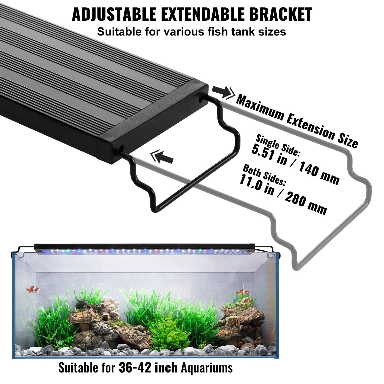 Aquarium Light 26W Full Spectrum Aquarium LED Lights for 36"-42" Fish Tank