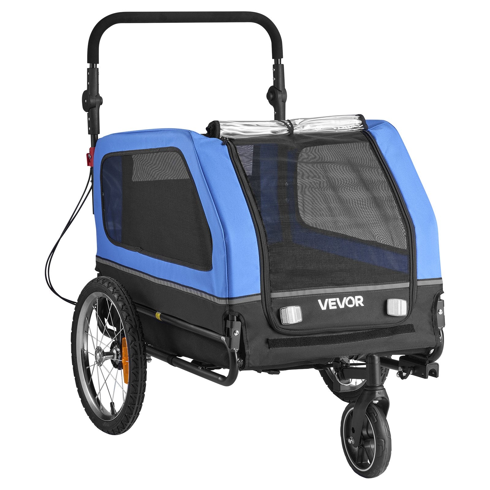 Dog Bike Trailer, Supports up to 40 kg, 2-in-1 Pet Stroller Cart Bicycle Carrier for Small & Large Dogs, Easy Folding Frame with Quick Release Wheel, Universal Bicycle Coupler, Internal Leash