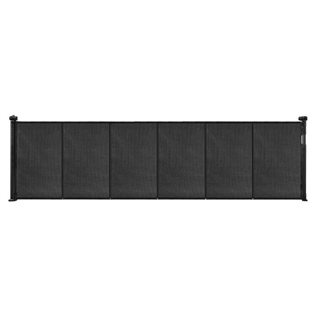 Retractable Baby Gate, 870 mm Tall, Extends up to 2800 mm Wide, Retractable Gate for Kids or Pets, Mesh Material, Easy to Install for Indoor Stairs, Doorways, Hallways, Playrooms, Black