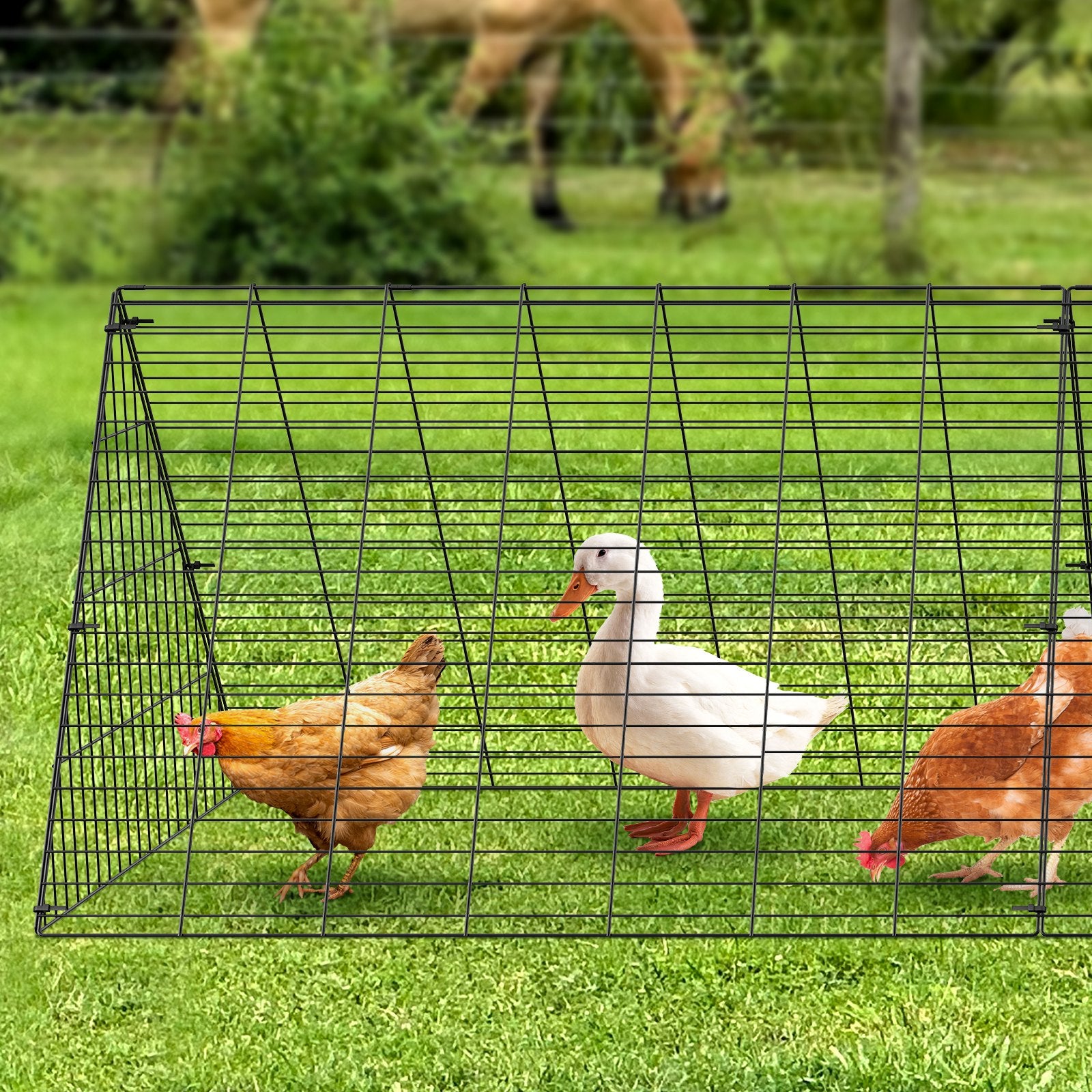 Chicken Tunnels, 729 x 200 x 61.5cm(LxWxH) Chicken Tunnels for Yard, Portable Chicken Tunnels for Outside with Corner Frames, 2 Sets, Suitable for Chickens, Ducks, Rabbits