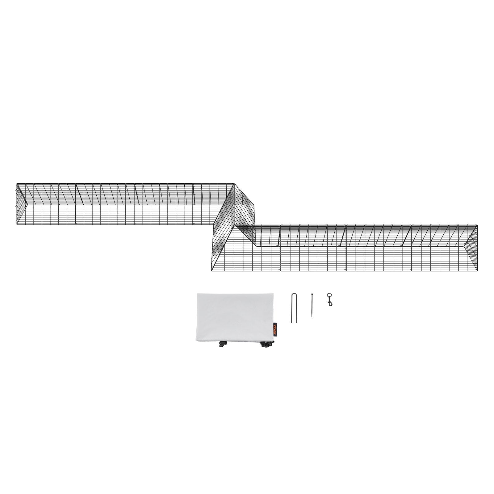 Chicken Tunnels, 729 x 200 x 61.5cm(LxWxH) Chicken Tunnels for Yard, Portable Chicken Tunnels for Outside with Corner Frames, 2 Sets, Suitable for Chickens, Ducks, Rabbits