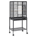 54 inch Standing Large Bird Cage, Carbon Steel Flight Bird Cage for Parakeets, Cockatiels, Parrots, Macaw with Rolling Stand and Tray