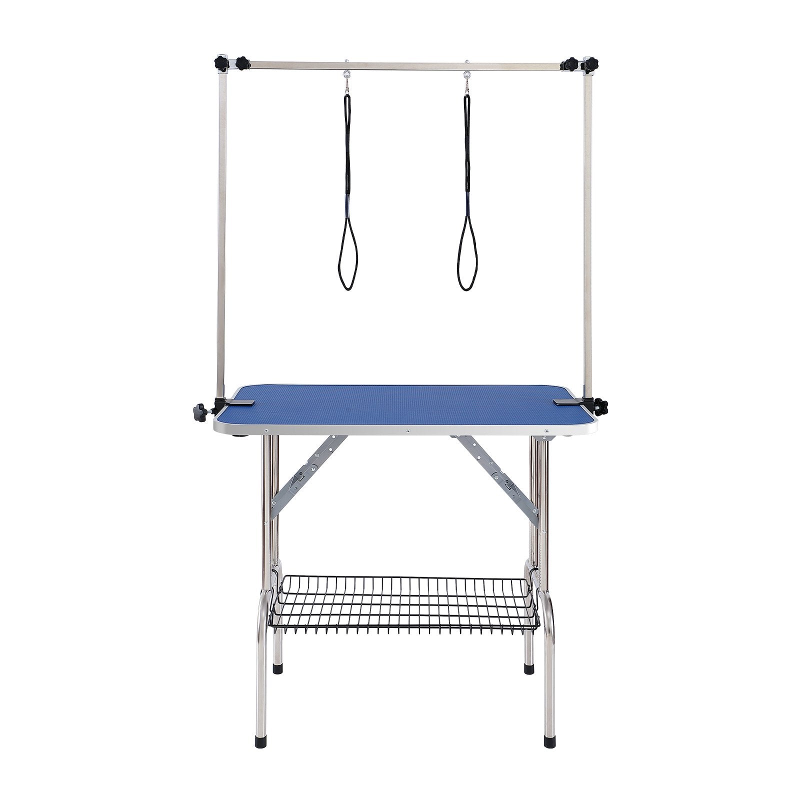 Pet Grooming Table Two Arms with Clamp, 915 x 610mm Dog Grooming Station, Foldable Pets Grooming Stand for Medium and Small Dogs, Free Two No Sit Haunch Holder with Grooming Loop, Bearing 150kg