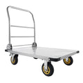 Platform Truck, 907.18 kg Capacity, Heavy Duty Steel Flatbed Cart with Swivel Wheels and Handle, Foldable Platform Hand Push Truck Dolly, for Groceries, Garage, Warehouse, 900 x 600 x 900 mm