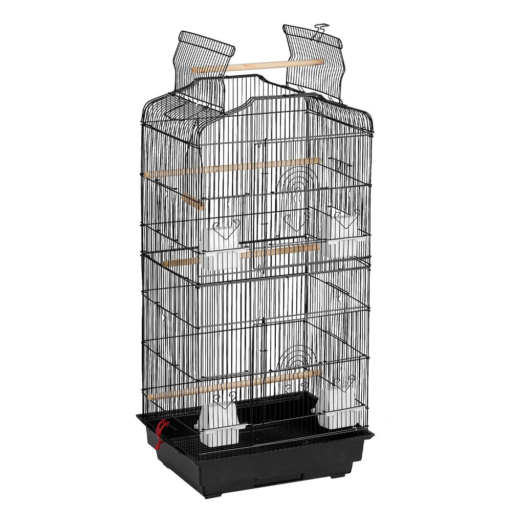 Large Bird Cage, 62 in, Open Top Parakeet Cage with Rolling Stand,  Steel Bird Flight Cage with Removable Tray, Budgie Birdcage with 4 Perches, Parrot Cage for Lovebirds Cockatiels Pet Toy